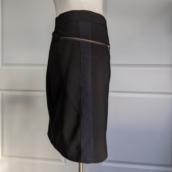 Marc By Marc Jacobs Skirt Mini Exposed Zipper Front Stripe Seams Black 10 EUC - Picture 6 of 15